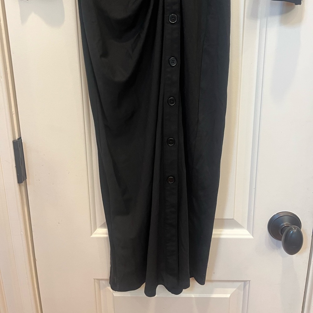 Astr the Label Black Button-Front Ruched Midi Dress XS - Picture 5 of 8